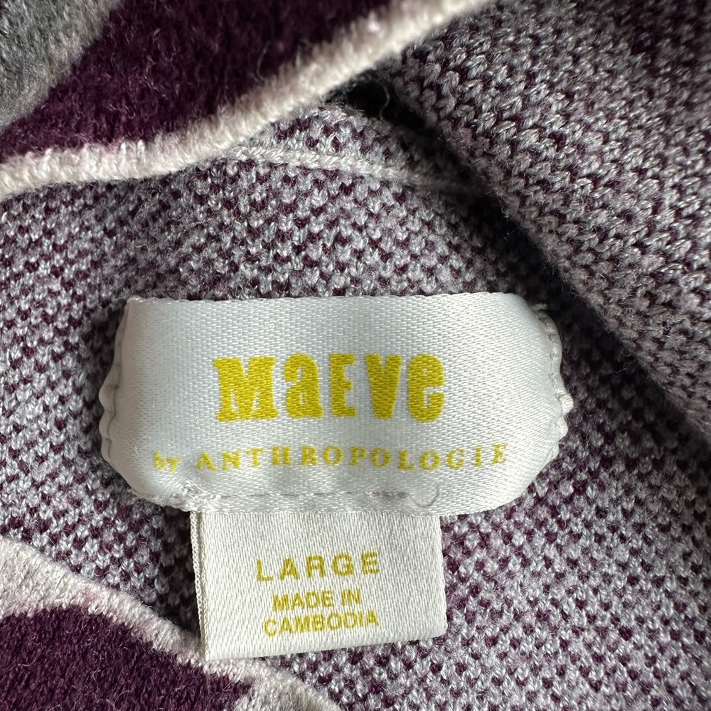 Anthropologie-Maeve sweater .Stylish Purple and Cream - Picture 2 of 2